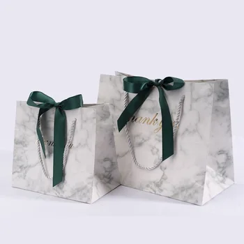 Marmor Tøj shopping papir, poser til gaver Fødselsdag part favoriserer gave box emballage gave poser med håndtag коробка упаковка