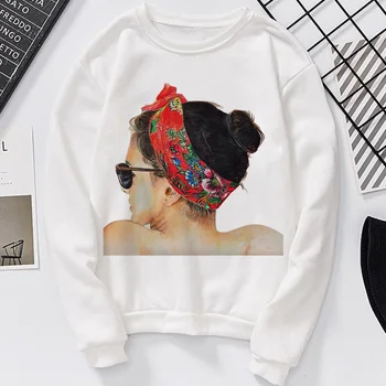 2020 Nye Efteråret Mode Kvindelige Model Udskrive Sweatshirt med Lange Ærmer Casual t-Shirts O-neck Tops Streetwear Hættetrøjer Harajuku Stil Hættetrøje