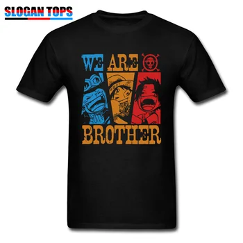 Vi Er Brødre T-Shirt Mænd Japan Animationsfilm Tshirt Et Stykke Ruffy Ace Sommer Bomuld Runde Krave Toppe & t-Shirts Grafisk Europa T-shirt