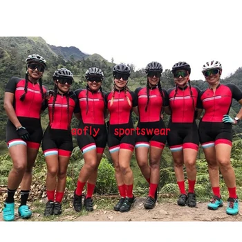 Kvinders Cykling Jersey Pro Team Triathlon Sportstøj One Piece Jumpsuit Korte Ærmer Macaquinho Ciclismo Feminino Sæt Gel Pad