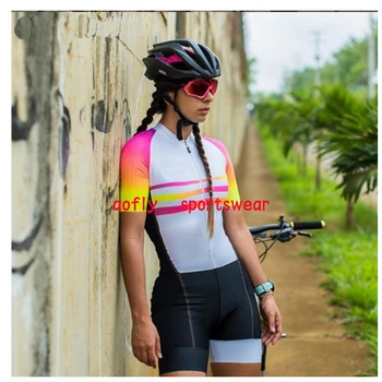 Kvinders Cykling Jersey Pro Team Triathlon Sportstøj One Piece Jumpsuit Korte Ærmer Macaquinho Ciclismo Feminino Sæt Gel Pad