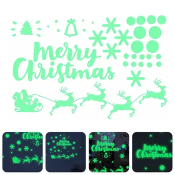 1Pc Jul Sticker Lysende Stickers Wall Sticker Glød Mærkat til Fest