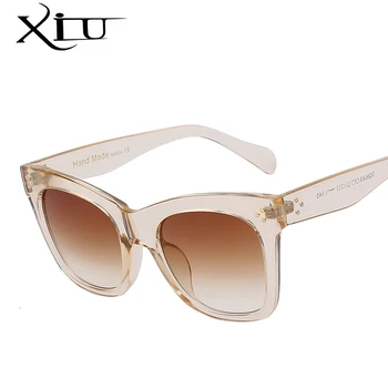 XIU Nye Solbriller Kvinder Brand Designer Retro Vintage Solbrille Mode Kvindelige solbriller Stor Ramme UV400