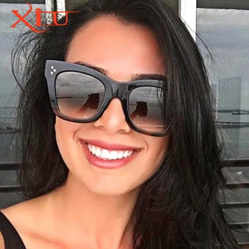 XIU Nye Solbriller Kvinder Brand Designer Retro Vintage Solbrille Mode Kvindelige solbriller Stor Ramme UV400