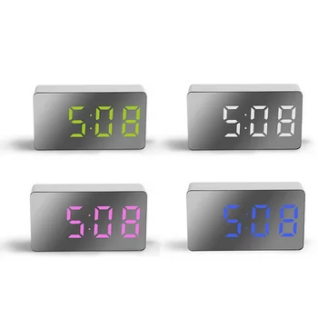 LED Multifunktionelle Spejl Ur Digital Alarm Snooze-Display LCD-Tiden Natten Lys Tabel Desktop USB 5v/Ingen Batteri Hjem Decor1pc