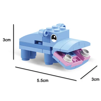 12-i-1 Animal Kingdom byggesten Mursten Sæt Elefant, Løve Kompatibel med Kid Pædagogisk Legetøj for Børn, Dreng, Pige