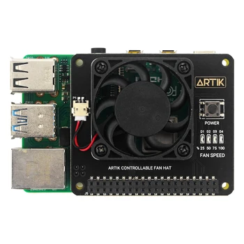 Argon FAN HAT Modul til Raspberry Pi 4B/3B+/3 Temperatur Kontrol Fan med Funktion Power-Knappen for Raspberry Pi 4 Model B
