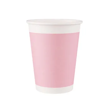 50stk PInk engangs kop kaffe 400ml/500ml 14oz/16oz emballage til mælk, te, saft at drikke papir kopper fødselsdag part favoriserer cup