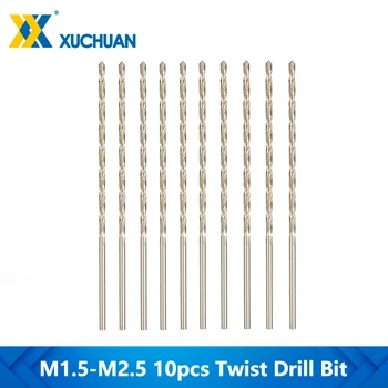 Twist-Boret Sæt CNC Boring M1.5 M2 M2.5 HSS 70mm Lang Twist-Bore-10pcs For Metal Værktøj Wolframcarbid Kanon Øvelser Bits