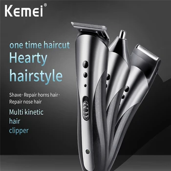 Kemei hair clipper 3 i 1 Hair clipper professionelle Trådløse kabel-Frisør-Shop Mænd el-klippet korthåret mand Trimmer