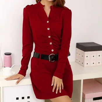 Kjoler kvinder jul røde kjoler med lange ærmer sexet fest kjoler plus size sort elegant kontor damer kjoler, kvinder tøj