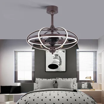 Restaurant stue hjem Nordiske kreative personlighed soveværelse lampe stille loft ventilator-lampe