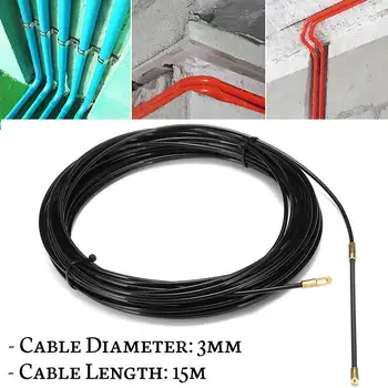 3mm Holdbar Sort Glasfiber El-Guide-Enhed Kabel-Tryk Pullers Kanalen Slangen Rodder Fisk Tape Wire 5m til 40m Længde
