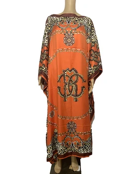 2020 европейская одежда mode Leopard printet Kuwait Boheme Sommeren silke kaftan kjole мусульманская мода Abaya femme Kjole