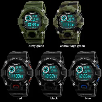Skmei Camouflage Mode Afslappet Sports Ure Herre Luksus Mærke G style Hær Militære Digitale Ure for Mænd Reloj Armbåndsure