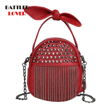 Luksus Mærke Vintage Nitte Taske Women ' s Fashion Designer Håndtaske Kæde til Damer Skulder Messenger Taske 2020 New Høj Kvalitet