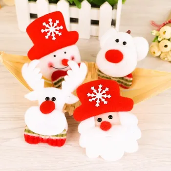 Søde Santa Claus, sne mand, Deer Bear LED Tændte Broche Pins Xmas Blottere Badge-Jul Dekoration Glød festartikler