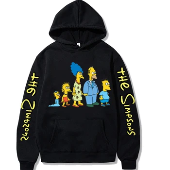 Simpson Print Sweatshirt Kausale Hættetrøjer Grafisk Kostume Hættetrøjer Harajuku Sudadera