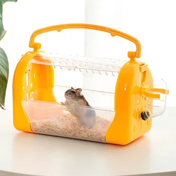 Hamster Ud Af Buret Med Pindsvin Ud Diagonalt Taske Lille Transportabel Bur Egern Gennemsigtig Hamster Hus
