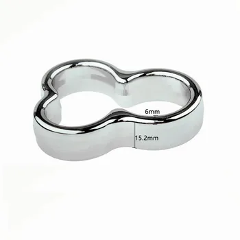 Top kvalitet rustfrit stål tunge metal cock ring forsinkelse penis lås BDSM trældom bold båre erotisk sex legetøj