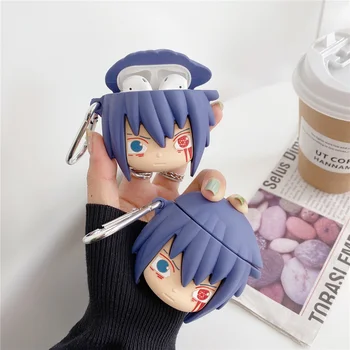 Hot Anime Naruto Itachi Uchiha Sasuke Trådløse Bluetooth Hovedtelefoner Tilfældet For AirPods Pro 2 1 kasse 3D Blødt silikone Headset dækker