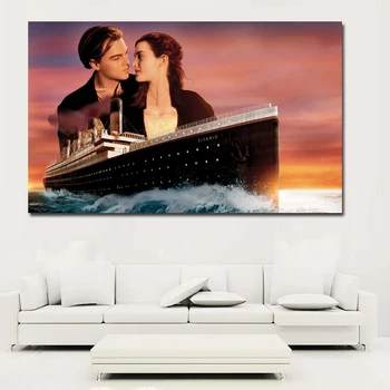 USELVISK Kate Winslet og Leonardo Dicaprio Titanic Lærred Kunst Udskriver lærred Maleri Hjem Dekoration Væggen Billede til stuen