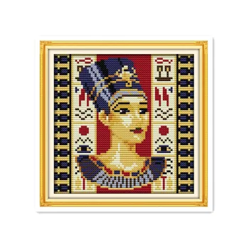 11CT 14 CT Hvid Klud Cross Stitch Kit Håndbog Egyptiske Dronning Små Enkle Broderi Møbler Syning Dekorativt Broderi