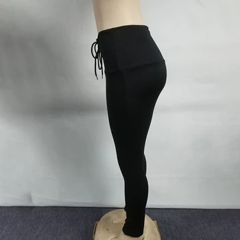 Kvinder Træning Legging Mode Push-Up Leggings Solid Slank Blyant Bukser Med Høj Talje Jeggings Mode Kvindelige Lace-Up Leggings