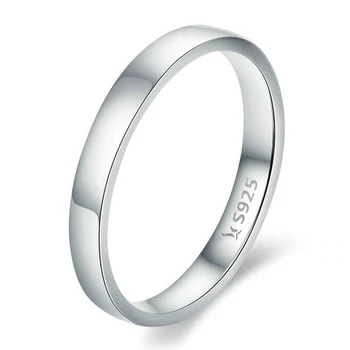 Hot Salg Sølv 925 Smykker Ring med CZ Zircon Mode Enkelt For Mand, Kvinde Engagement Vielsesring Pige Oprindelige Fine Smykker Gave