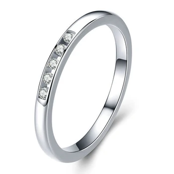 Hot Salg Sølv 925 Smykker Ring med CZ Zircon Mode Enkelt For Mand, Kvinde Engagement Vielsesring Pige Oprindelige Fine Smykker Gave