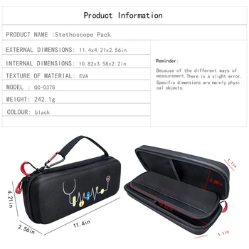 Universal Stetoskop EVA Bærbare Rejse opbevaringspose bæretaske