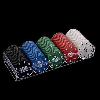 MagiDeal 100Pcs Casino Kuponer Mønter Runde Poker Chips 5 10 20 50 100 for Gambling Toy Poker Chips Bord Spil Bingo Chips