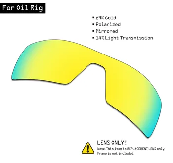 SmartVLT Polariserede Solbriller Udskiftning Linser for Oakley Oil Rig - 24K Guld