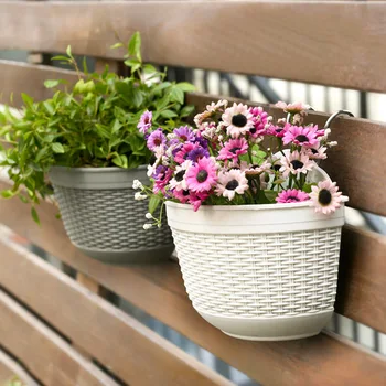 Nye Flower Pot Hjem Balkon Hængende Semi-cirkulær Urtepotter Hegn Hængende Plante Blomster Pot Hjem Indretning Drop Shipping