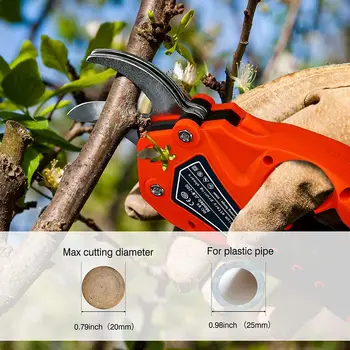 Batteridrevet Beskæresaks Træ Cutter Protable 6 Lithium Batteri 1.2 Inches Skære Diameter Have El-Beskæring Af Træer-Værktøjer