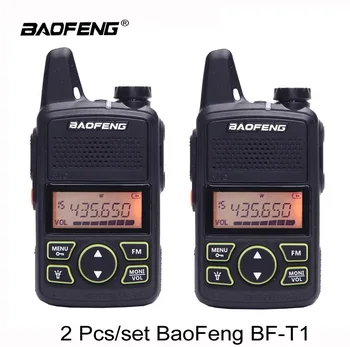 2stk BAOFENG T1 MINI-To-Vejs Radio BF-T1 Walkie Talkie UHF 400-470mhz 20CH Bærbare Skinke FM-CB Radio Håndholdt Transceiver