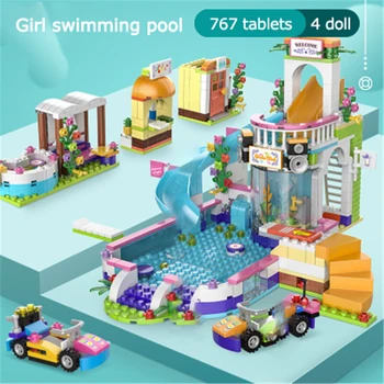 768pcs Kompatibel Venner Swimmingpool byggesten Legetøj til Pige Venner Mursten Tal Pædagogisk Legetøj Børn Gaver