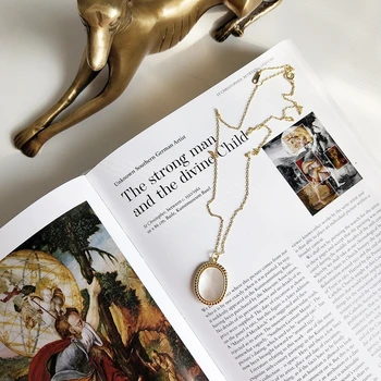 LouLeur 925 sterling sølv skallen oval halskæde guld mode elegant choker halskæde til kvinder nye festival smykker