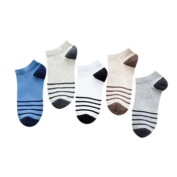 5 par stribe mænds bomuld sokker til forår sommer shalllow munden sokker mænd casual harajuku calcetines 32403