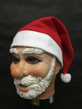Glædelig Jul Santa Claus Latex Maske Udendørs Ornamen Søde Santa Claus Maskerade Kostume Paryk, Skæg Kjole op Xmas Party