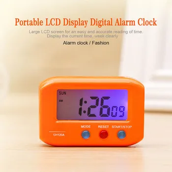 Bærbare Lille LCD-Digital Tid & Dato Alarm Stop Udsæt Nat Lys Køkken Værelse Ure AS99