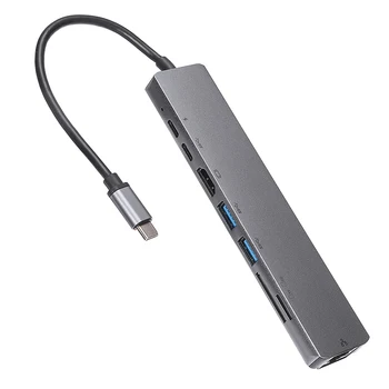 Nye USB-Hub Adapter SD/TF Kort Læser 4K HDMI-kompatibel MacBook USB-C Opladning Port-Stik Hurtig netværksforbindelse Kabel