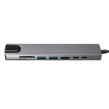 Nye USB-Hub Adapter SD/TF Kort Læser 4K HDMI-kompatibel MacBook USB-C Opladning Port-Stik Hurtig netværksforbindelse Kabel