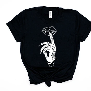Kvinder Gotiske Shirt STFU T-Shirt Black Metal Hekseri Tee Cool Heks Shirts Grunge Tøj Gotisk Stil tshirt Hipster Tee