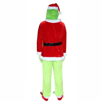Jul grønne furry grinch cosplay kostume Egnet til festivaler, part spil, anime rolle-spiller, tilføje festlig stemning