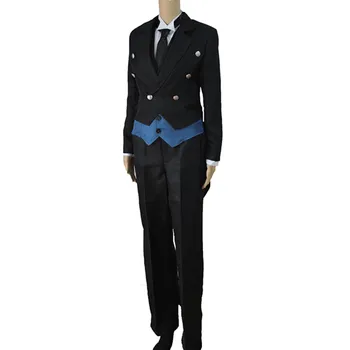 Black Butler Anime Cosplay Kuroshitsuji Sebastian Michaelis Cosplay Kostume Uniformer Frakke + Vest + Trøje + Bukser + Slips + Handsker