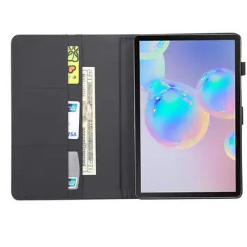 Taske til Samsung Galaxy Tab S6 Læder Cover 10.5 T860 T865 SM-T860 SM-T865 Smart Sove Vågen Funda + skærmbeskytter