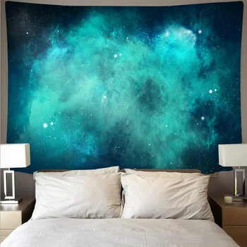 Mystiske univers stjernehimmel plads galaxy stor kunst gobelin psykedelisk væggen hænger strand håndklæde polyester fiber tynd blank T52