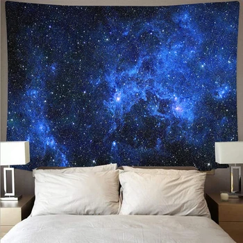 Mystiske univers stjernehimmel plads galaxy stor kunst gobelin psykedelisk væggen hænger strand håndklæde polyester fiber tynd blank T52