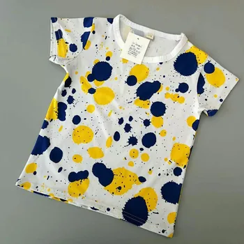 Børn toppe Kids Tøj Piger Bomuld T-Shirts til Baby Drenge kortærmet Sommer T-Shirts stranden 2020 trekant fjer blomster